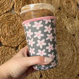 Iced Coffee Sleeve - Green Floral (20-24oz)