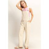 Floral Patterned Overalls: PINK / S-M-L(2-2-2)