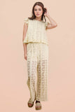 NP71010-Lace Pants W/ Inside Shorts Lining: TAUPE / S-M-L/2-2-2
