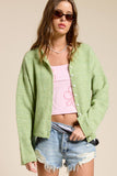 Essential Button Down Cardigan Top: Red / L