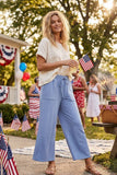 Relaxed Polka Dot Wide Leg Pants: RED/WHITE / L