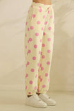 Polka Dot Sweatpants: Cream/Black / L