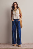 Lace Yoke Tie-Front Sleeveless Top FT0050: Ivory / Contemporary / L
