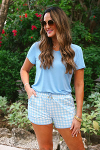 Every Day Shorts- Blue gingham