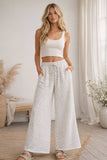 Relaxed Polka Dot Wide Leg Pants: RED/WHITE / L