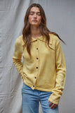 W2230 | Knit Sweater Buttondown Collared Cardigan Top: Midnight Blue / M