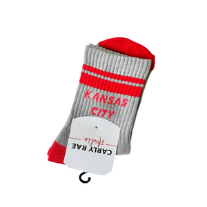 Kansas City Crew Socks - Grey & Red