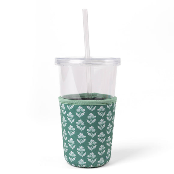 Forget Me Nots Sage Drink Sleeve | Iced Coffee Koozie: Regular