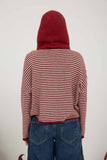 Deep Red Striped Cardi
