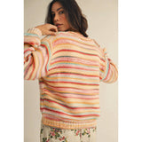 Sunrise Cotton Candy Stripe Sweater: MULTI / S-M-L-XL(2-2-2-1)