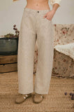 GINGHAM BARREL PANTS: TAUPE