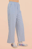 NP70976-Elastic Waist Checkered Casual Pants: RED / S-M-L/2-2-2