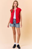 Red zip-up vest