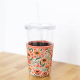 Sunny Poppies Drink Sleeve, Iced Coffee Koozie, Drink Cover: Regular