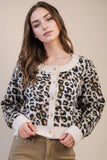 12W3475N-Print & Solid Soft Knit Sweater Cardigan: Red / S-M-L/2-2-2