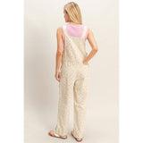 Floral Patterned Overalls: PINK / S-M-L(2-2-2)