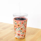 Sunny Poppies Drink Sleeve, Iced Coffee Koozie, Drink Cover: Regular