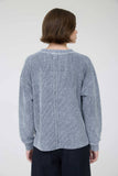 WASHED POCKET DETAIL LONG SLEEVE RIB KNIT TOP : LIGHT OLIVE