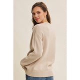 OVERSIZED COTTON BLEND SWEATER CARDIGAN: CLOUD PINK / L