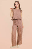NP71010-Lace Pants W/ Inside Shorts Lining: TAUPE / S-M-L/2-2-2