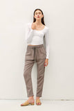 TENCEL TAPERED PANTS: Vintage Black / L