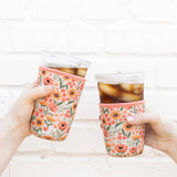 Sunny Poppies Drink Sleeve, Iced Coffee Koozie, Drink Cover: Regular