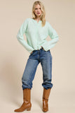 Essential Button Down Cardigan Top: Red / L