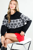 Crew Neck Christmas Fair Isle Print Knitted Sweater VT81531: Green / S