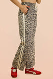 NP70999-Leopard Printed Cotton Twill Tape Detail Pants: MOCHA LEOPARD / S-M-L/2-2-2