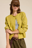 Essential Button Down Cardigan Top: Red / L