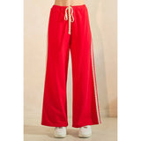 Red Lace Striped Pant