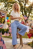 Relaxed Polka Dot Wide Leg Pants: RED/WHITE / L