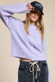 Essential Button Down Cardigan Top: Red / L