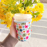 Coffee Cup Cover - Watercolor Florals - Iced Drink Sleeve: Large / 24oz