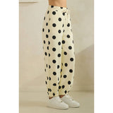 Polka Dot Sweatpants: Cream/Black / L