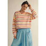 Sunrise Cotton Candy Stripe Sweater: MULTI / S-M-L-XL(2-2-2-1)