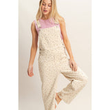 Floral Patterned Overalls: PINK / S-M-L(2-2-2)