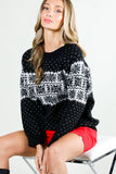 Crew Neck Christmas Fair Isle Print Knitted Sweater VT81531: Green / S