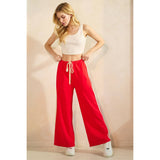 Red Lace Striped Pant