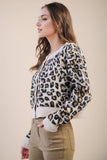 12W3475N-Print & Solid Soft Knit Sweater Cardigan: Red / S-M-L/2-2-2