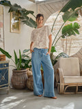 AJT6103 LACE FLORAL T SHIRTS: OFF WHITE / L
