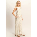 Floral Patterned Overalls: PINK / S-M-L(2-2-2)