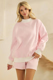Mock neck striped Sweatshirt top : Blue / L