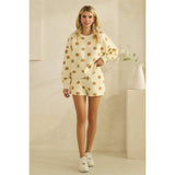 Polka Dot Sweatshorts: Sky Blue/Navy / L
