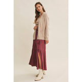OVERSIZED COTTON BLEND SWEATER CARDIGAN: CLOUD PINK / L
