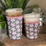 Iced Coffee Sleeve - Green Floral (20-24oz)