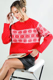 Crew Neck Christmas Fair Isle Print Knitted Sweater VT81531: Green / S
