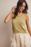 Open-Knit Sleeveless Tank Top FSW0041: Red / Contemporary / L