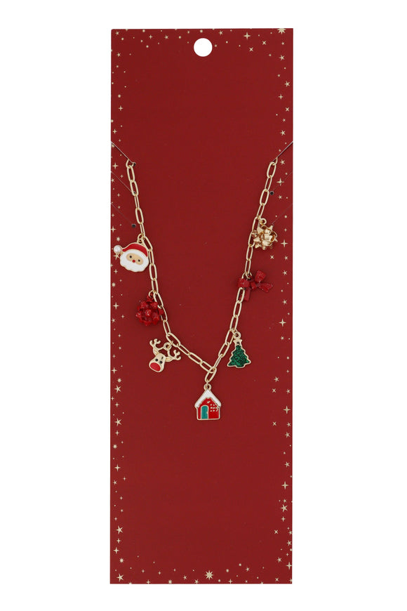 Christmas Santa Charm Necklace