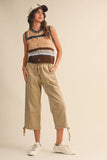 IT4346  MULTI COLORED STRIPED SWEATER VEST TOP: BLUE MULTI / L